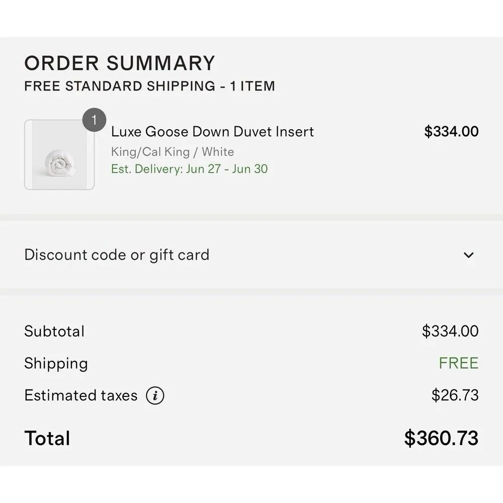 NEW QUINCE GOOSE DOWN COMFORTER DUVET INSERT KING /CAL KING ALL SEASON $334